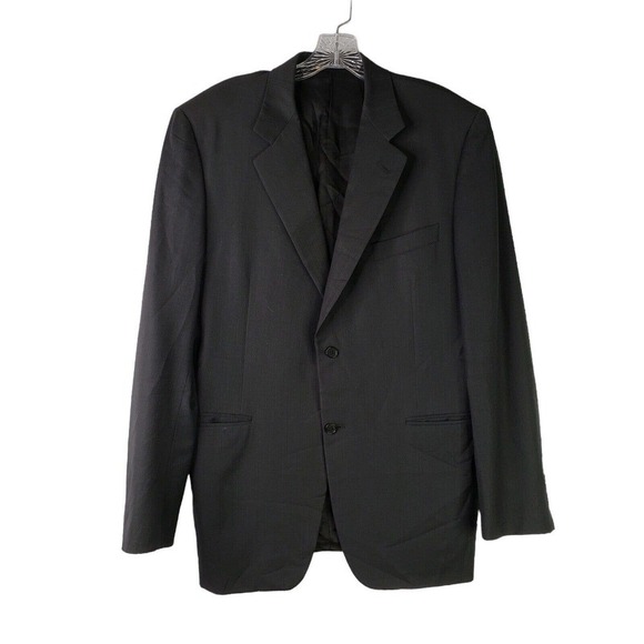 CANALI Coat Sport Jacket Blazer Wool Gray Herringbone Two Button Mens 42 US 52 - Picture 2 of 11